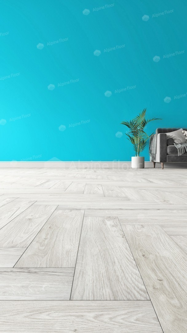 Кварц-винил Alpine Floor Паркет LVT (виниловая плитка) Снежный