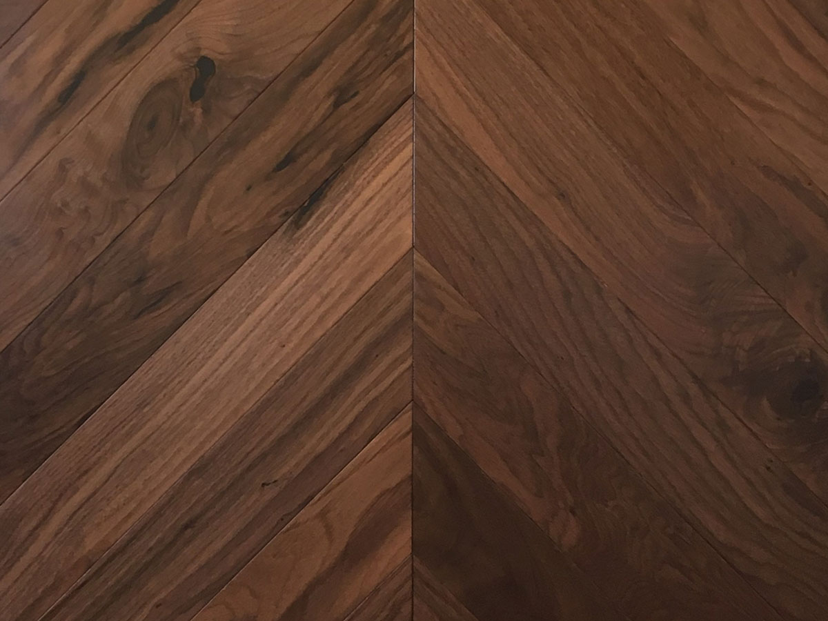 Паркет Ёлка Wood Bee Chevron Орех Кангари
