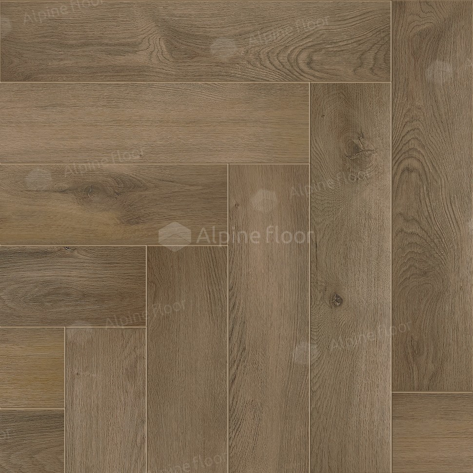 Кварц-винил Alpine Floor Паркет LVT (виниловая плитка) Дуб Насыщенный